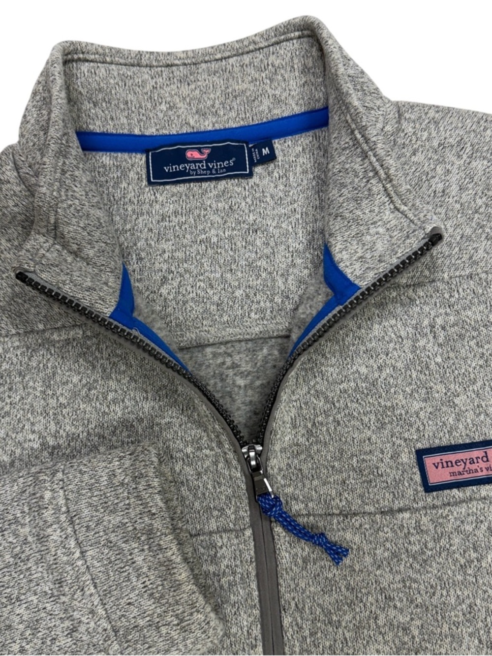 Vineyard Vines Sweater Mens Medium Grey Saltwater Quarter Zip Performance Golf